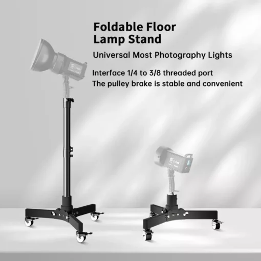 Multi-Purpose Photography Floor Light Stand with Casters and Adjustable Height - Image 3