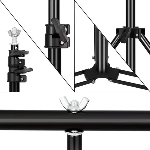 T-Shape Tripod Stand Background Backdrop Kit – Professional Photo Studio Set - Image 4