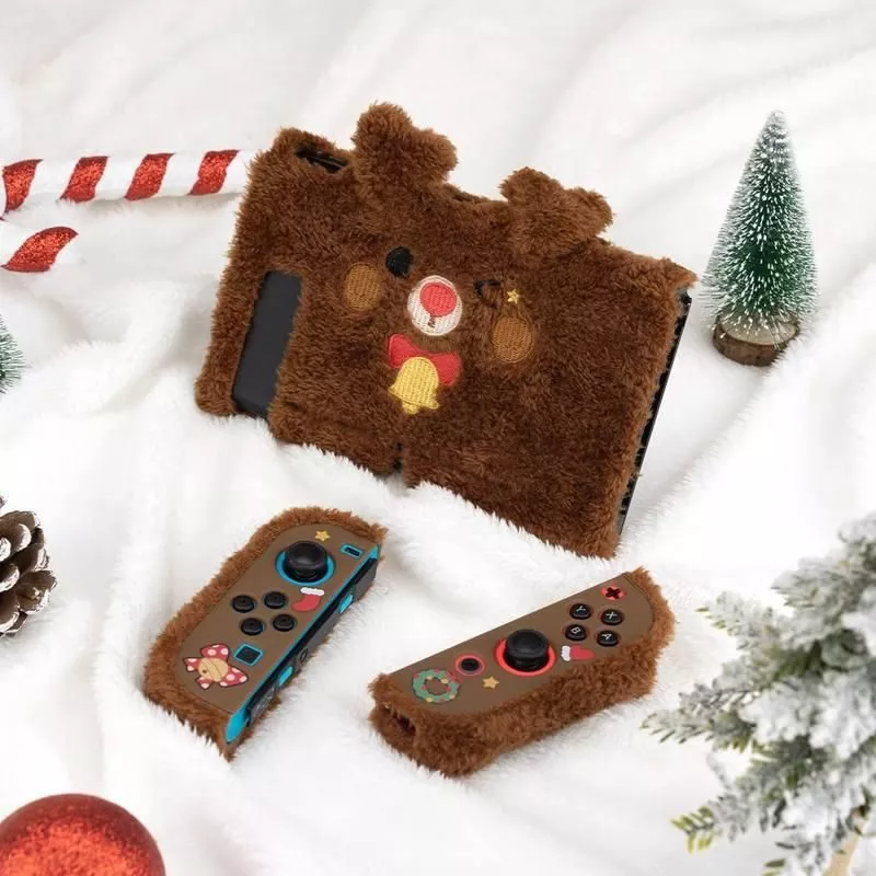 Christmas Theme Cute Plush Protective Case for Nintendo Switch and Joy-Con