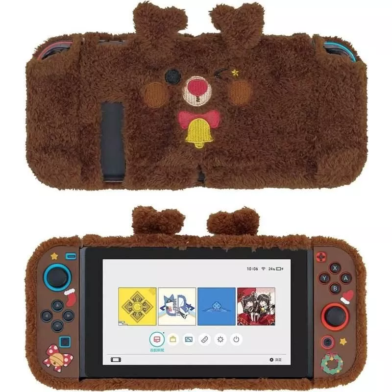 Christmas Theme Cute Plush Protective Case for Nintendo Switch and Joy-Con