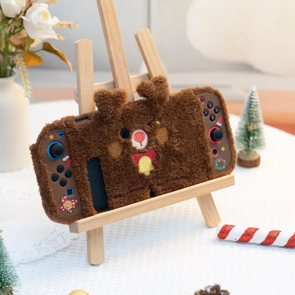 Christmas Theme Cute Plush Protective Case for Nintendo Switch and Joy-Con