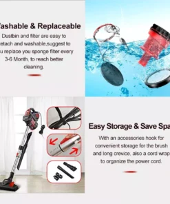 Powerful 18Kpa Suction Stick Vacuum Cleaner