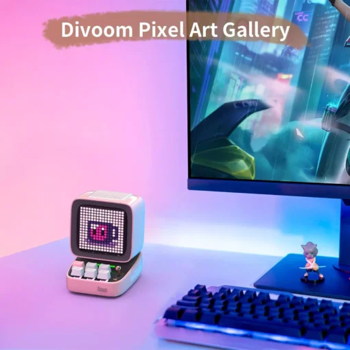 Retro Pixel Art Bluetooth Speaker with Alarm Clock & LED Display - Image 6