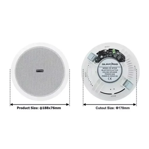 Bluetooth 10W Waterproof Active Ceiling Speaker - Image 6