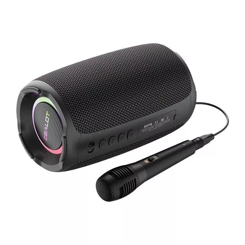 Portable Bluetooth Speaker with Wireless Subwoofer, Waterproof and RGB Lighting Effects
