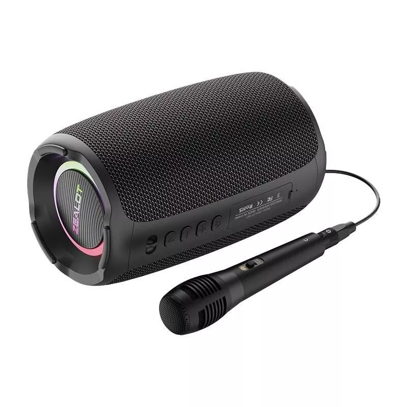 Portable Bluetooth Speaker with Wireless Subwoofer, Waterproof and RGB Lighting Effects