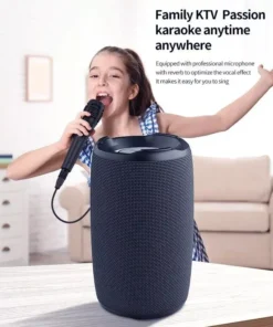 Portable Bluetooth Speaker with Wireless Subwoofer, Waterproof and RGB Lighting Effects