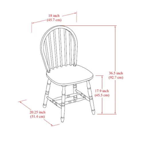 Solid Wood Dining Chairs, White and Oak (Set of 2) - Image 3