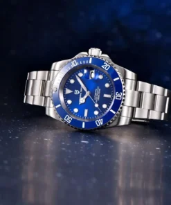 Luxury Sapphire Crystal Automatic Mechanical Men’s Watch with Stainless Steel Band