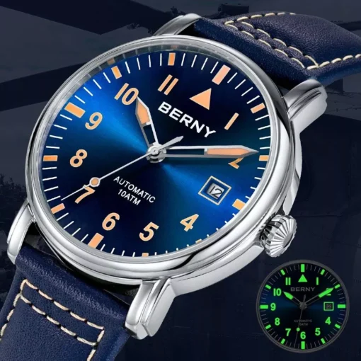 Vintage Military Pilot Automatic Watch - Image 2