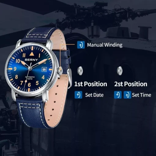 Vintage Military Pilot Automatic Watch - Image 6
