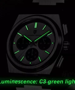 Quartz Sports Waterproof Watch with Sapphire Crystal & Stainless Steel Strap