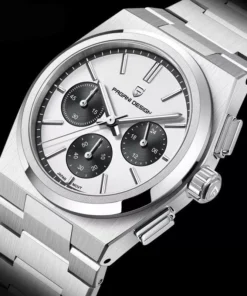 Quartz Sports Waterproof Watch with Sapphire Crystal & Stainless Steel Strap