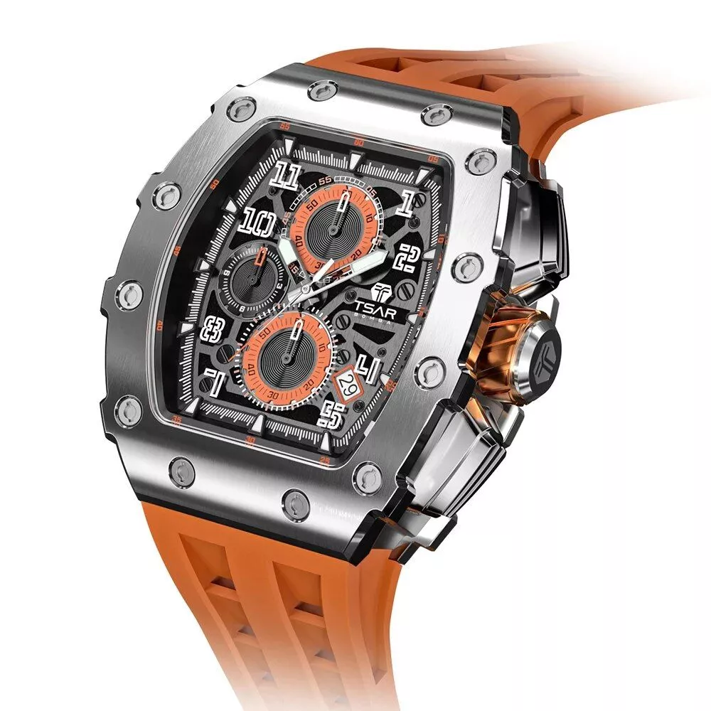 Luxury Sapphire Square Tonneau Men’s Watch