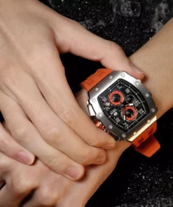 Luxury Sapphire Square Tonneau Men’s Watch