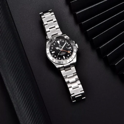Elegant 42mm GMT Automatic Mechanical Watch with Sapphire Crystal - Image 4