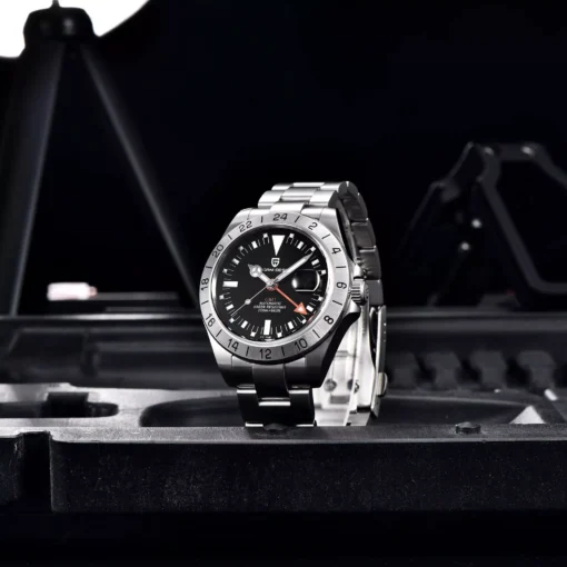 Elegant 42mm GMT Automatic Mechanical Watch with Sapphire Crystal - Image 3