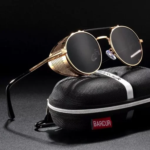 Steampunk Polarized Round Sunglasses - Image 2