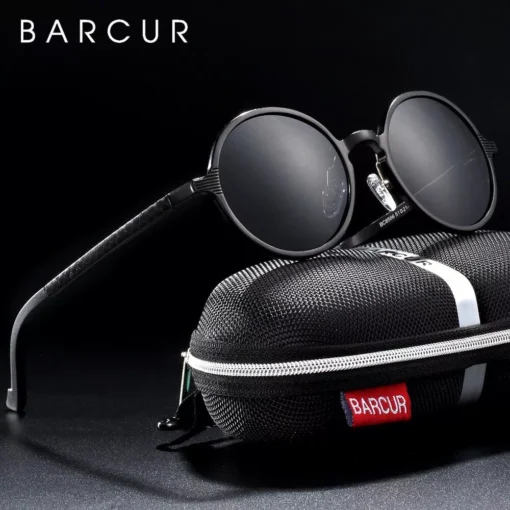 Lightweight Male Round Sunglasses - Image 5