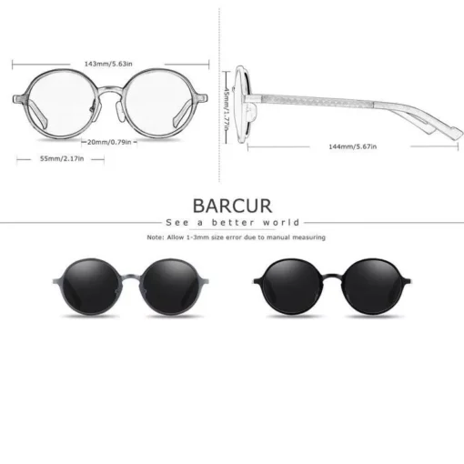 Lightweight Male Round Sunglasses - Image 4