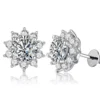 Elegant Snowflake Moissanite Diamond Stud Earrings