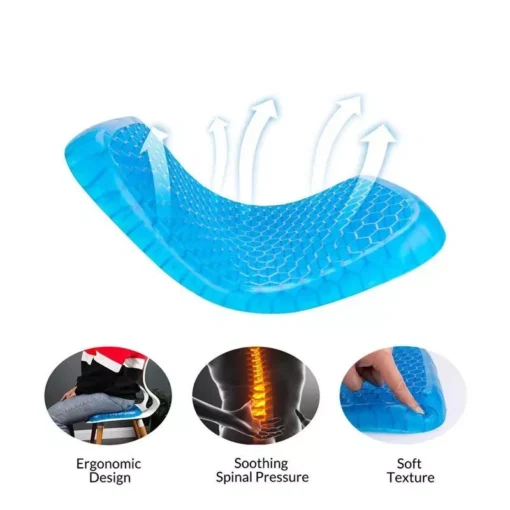 Breathable Gel Chair Cushion with Honeycomb Design - Image 4