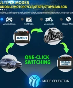 Smart LCD Display 12V-24V 8A Automatic Car Battery Charger