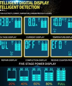 Smart LCD Display 12V-24V 8A Automatic Car Battery Charger