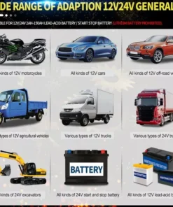 Smart LCD Display 12V-24V 8A Automatic Car Battery Charger