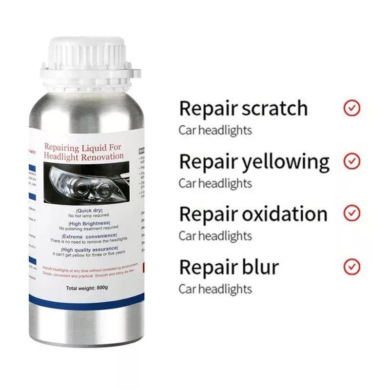Car Headlight Restoration Kit – 800g Non-Scratch Hydrophobic Polish