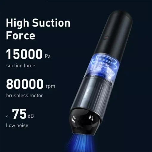 Powerful Wireless Car Vacuum Cleaner with LED Light - Image 3