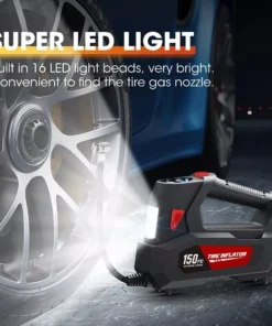 120W Portable Handheld Car Tire Inflator Pump with LED Light and Digital Display