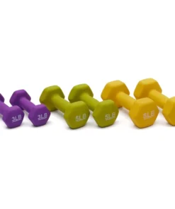 Neoprene Workout Dumbbell Set – 32-Pounds Total with Weight Rack