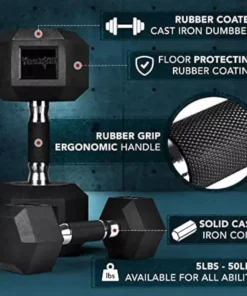 35lb Hex Dumbbell with Rubber Grip