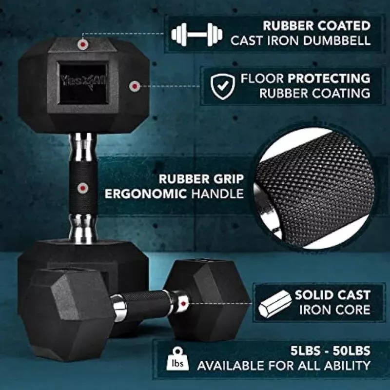 35lb Hex Dumbbell with Rubber Grip