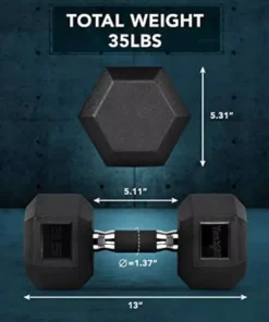 35lb Hex Dumbbell with Rubber Grip