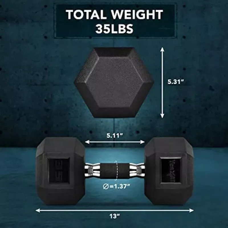 35lb Hex Dumbbell with Rubber Grip