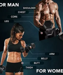 35lb Hex Dumbbell with Rubber Grip