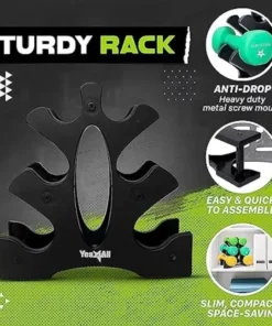 Colorful Neoprene Coated Dumbbell Set with Rack