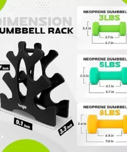 Colorful Neoprene Coated Dumbbell Set with Rack