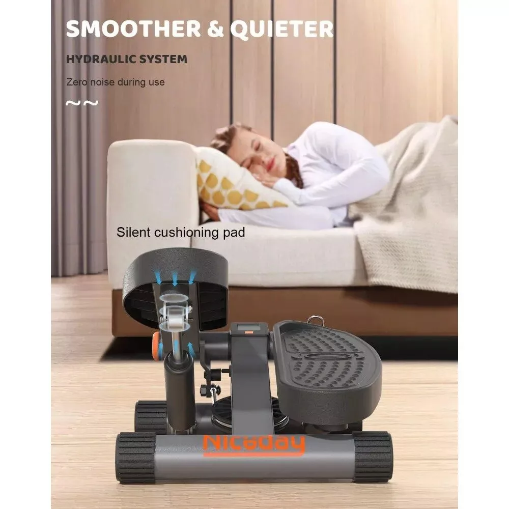 Compact High-Capacity Mini Stair Stepper with Resistance Bands for Core Cardio Training