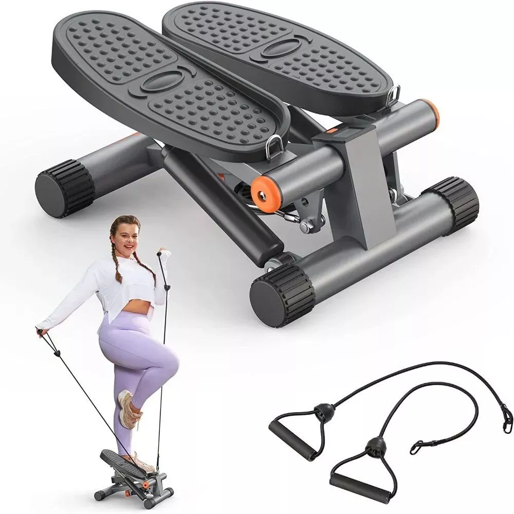 Compact High-Capacity Mini Stair Stepper with Resistance Bands for Core Cardio Training