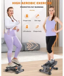 Compact High-Capacity Mini Stair Stepper with Resistance Bands for Core Cardio Training