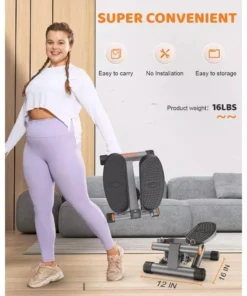 Compact High-Capacity Mini Stair Stepper with Resistance Bands for Core Cardio Training