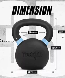 Premium Powder Coated Kettlebell – 16KG/35LB