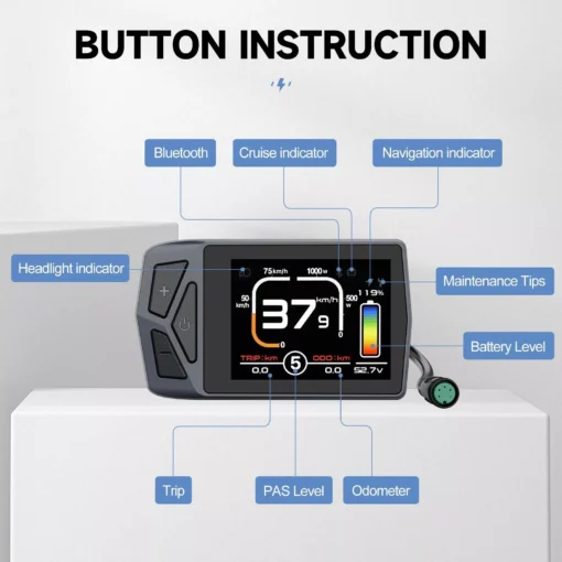 Bluetooth Electric Bike Display EKD01 with Navigation & Speedometer - Image 7