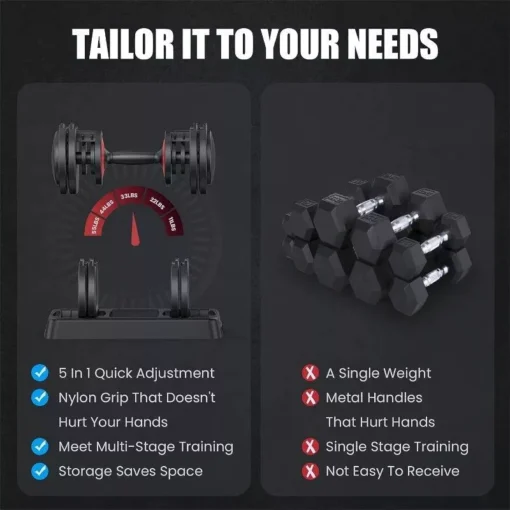 Versatile 55LB Adjustable Dumbbell - Image 7