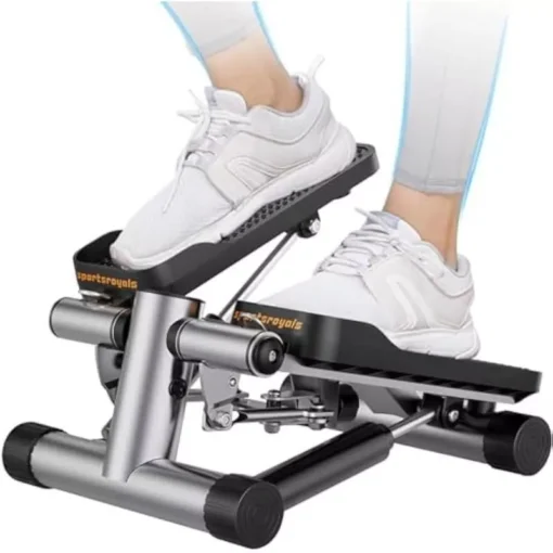 Compact Hydraulic Mini Stepper with Resistance Bands