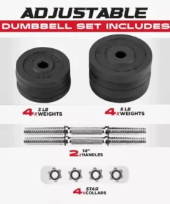 Adjustable Cast Iron Dumbbell Set for Full Body Workout
