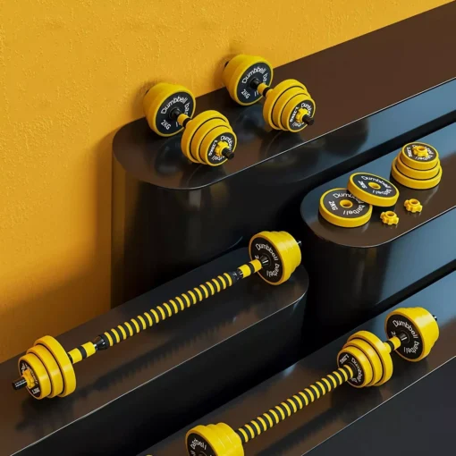 44LB Adjustable Dumbbell Barbell Pair